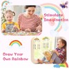 CYCLYTE Wind Chime Craft Set Children, 12 Pieces Rainbow Wooden