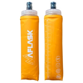 MAFLASK® Soft Flasks 500 ml – Pack of 2 Softflask 42 mm Diameter BPA-Free, Ultra-Light, Leak-Proof, Sports Water Bottles for Running, Trail, Hiking & Cycling (Orange – 500 ml – 2 Pieces)
