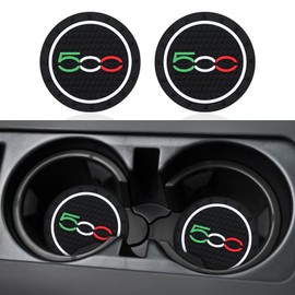 2PCS Car Coaster cup holder Compatible with FIAT 500 500E 500C 500L 500X Accessories (6.8 cm)