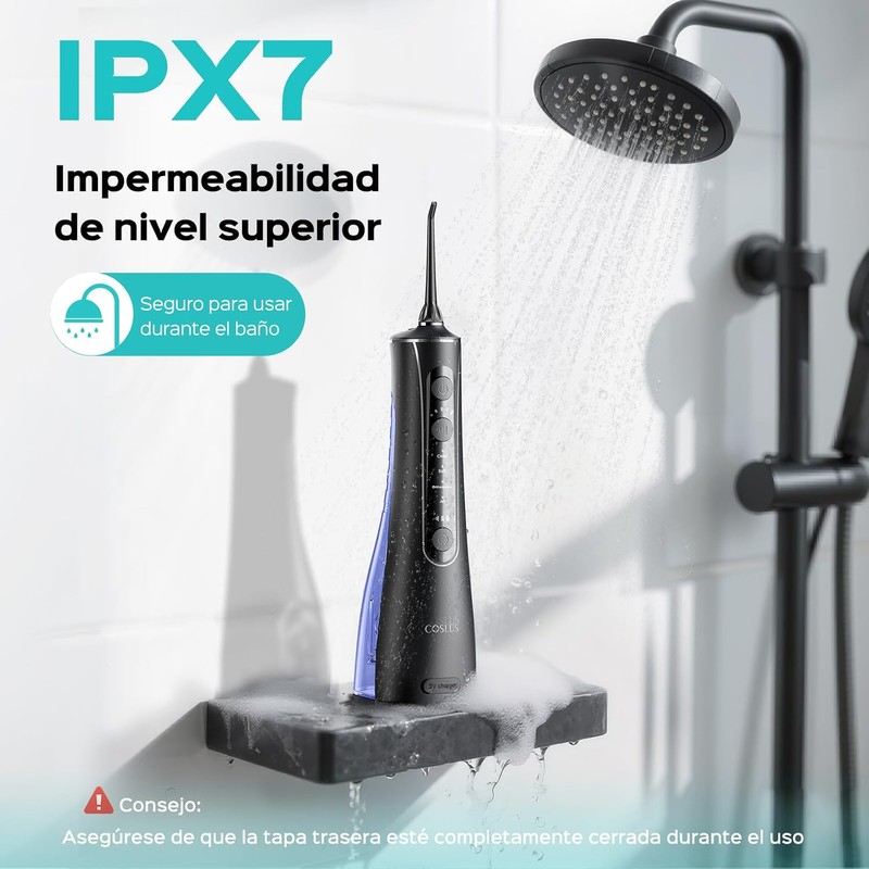 COSLUS C50 Irrigador Bucal Portátil para Dientes, 4 Modos y