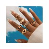 6PCS Chunky Rings for Girls Gold Rings Set Cute Heart