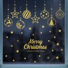 4 Sheets Christmas Window Stickers Gold Glitter Christmas Window Clings