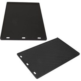 PETKAO 7637 Cast Iron Reversible Griddle for Weber Spirit 2 Griddle Insert GS4 Spirit II & I 200 Series (w/Front Control Knobs), Replacement Parts for Weber Spirit 2 Accessories 64815 67022 69800,1PC