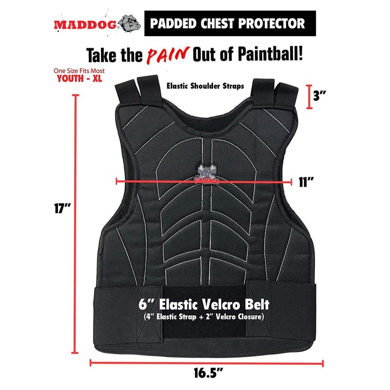 Maddog® Padded Chest Protector, Tactical Half Glove, & Neck Protector