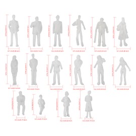 DS. DISTINCTIVE STYLE Unpainted Figures 1:100 Scale 100 Pieces Assorted Poses Miniature People for Architectural Layout Project Bonsai Decor