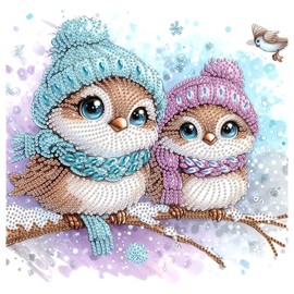 Tontut Diamond Painting Kit for Adult Beginners, Owl 5D Special Diamond DIY Crystal Rhinestone Crafts for Home Wall Decoration