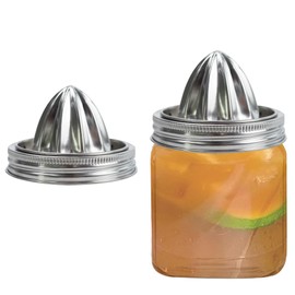 LVYKING Stainless Steel Juicer Lid for Mason Jars, Manual squeezer for Lemon and Orange, Citrus Reamer Juicer for Wide Mouth Mason Jars