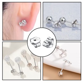 30 Pairs Earring Backs Replacement Secure Ear Locking 925 Sterling Silver Butterfly Earring Backs for Women and Girls