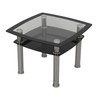 AVF T22-A Black Glass & Chrome Side Table/Lamp Table/End Table