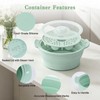 42oz Upgraded Silicone Foldable Microwave Steamer (Light Green)