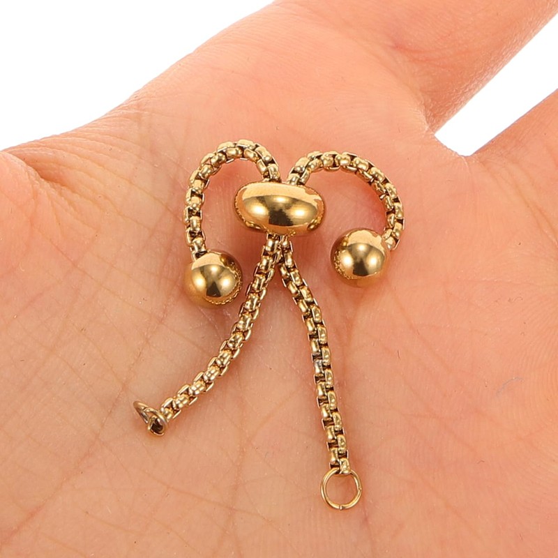 Sewroro 3pcs Adjustable Bracelet Slider Extender Chains Stainless Steel Bracelet