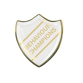 Behaviour Champions Gel Domed White School Shield Badge