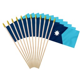 PLAIEI New Minnesota State Handheld Stick Flag 4x6 Inches 12 Pack Small Mini New MN Flag On Speartip Wooden Stick For Patriotic Minnesotans Themed Festival Events Party Decoration