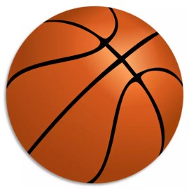 Kiwi Gifts Basketball - 3 Pack Circle Stickers 3 Inch - Team Sport Athlete Player Game