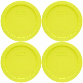 Pyrex 7201-PC Yolk Yellow Plastic Storage Replacement Lid Cover (4-Pack)