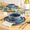 AmorArc Ceramic Dinnerware Sets, Handmade Reactive Glaze Stoneware Plates and
