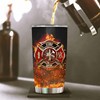 WAZONE Firefighter Tumbler Cup Thin Red Line Flag Design Travel