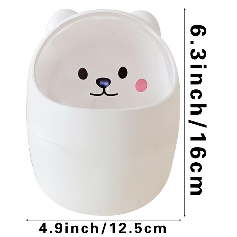 JVHLOV Desktop Trash Can with Lid, Mini Desktop Bin, Plastic
