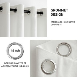 MIULEE Velvet Curtains Pure White Elegant Grommet Curtains Thermal Insulated Soundproof Room Darkening Black Out Curtains/Drapes for Classical Living Room Bedroom Decor 52 x 108 Inch Set of 2