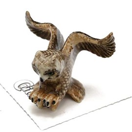 Little Critterz "Bubo Great Horned Owl Hand Painted Porcelain Figurine