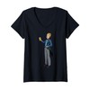 Womens Cartoon Character Holding A Drink For Kids V-Neck T-Shirt