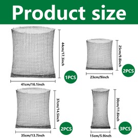 Pack of 8 Stainless Steel Root Protection for Plants, Vole Basket, Plant Basket, Vole Protection, Metal Mesh Bag Made of Stainless Steel, Plant Root Protection for Protection of the Roots of Trees,
