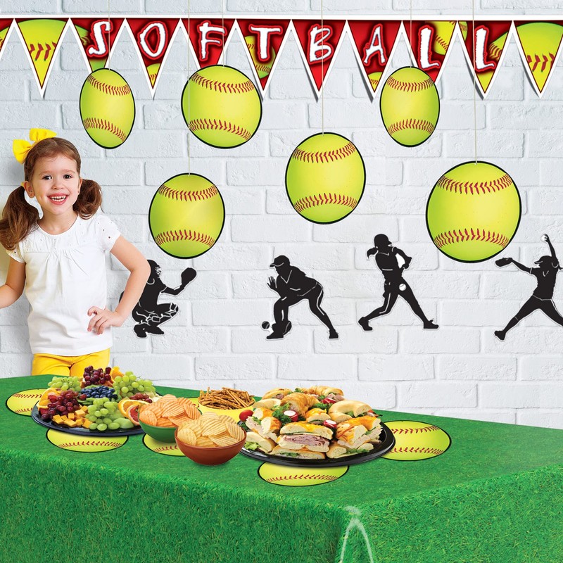 Beistle 54765, Yellow , 6 Piece Softball Cutouts, 10"