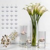Sandraheer 16 Pack Glass Cylinder Vases with 24 Floating Candles