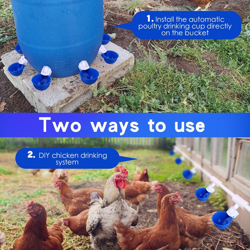 Tiangrid 49 Pcs Automatic Chicken Waterer System Includes Chicken Water