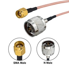urcianow N Male to SMA Male RG316 Coaxial Cable 50Ohm Low Loss 6 Inch N to SMA Adapter Cable for Router Antenna GPS Ham Radio 4G/5G LTE Signal Booster