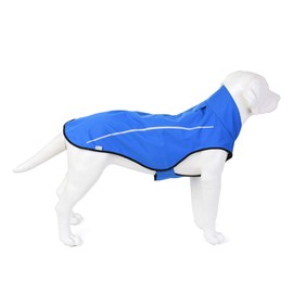 Mile High Life | Dog Raincoat | Adjustable Water Proof Pet Clothes | Lightweight Rain Jacket with Reflective Strip | Easy Step in Closure,Blue,Small