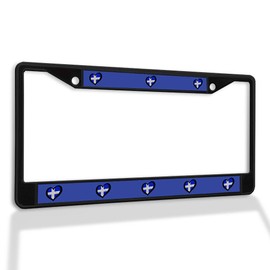 Fastasticdeals Metal Insert License Plate Frame Scotland Flag Heart-Shaped Weatherproof Car Accessories Black 2 Holes Solid Insert