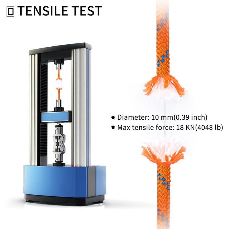 NewDoar Static Climbing Rope 10mm (3/8in) Double Braid Accessory Cord