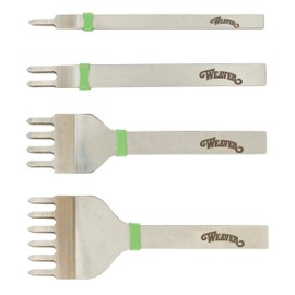 Weaver Leather Supply Diamond Leather Stitching Chisel Set, Precise 6mm Hole Punch, Color-Coded Hole Punch Set for Hand Sewing and Saddle Stitching