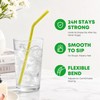 200PCS Biodegradable Sugarcane Straws-8.5" Bendy Disposable Drinking Straws