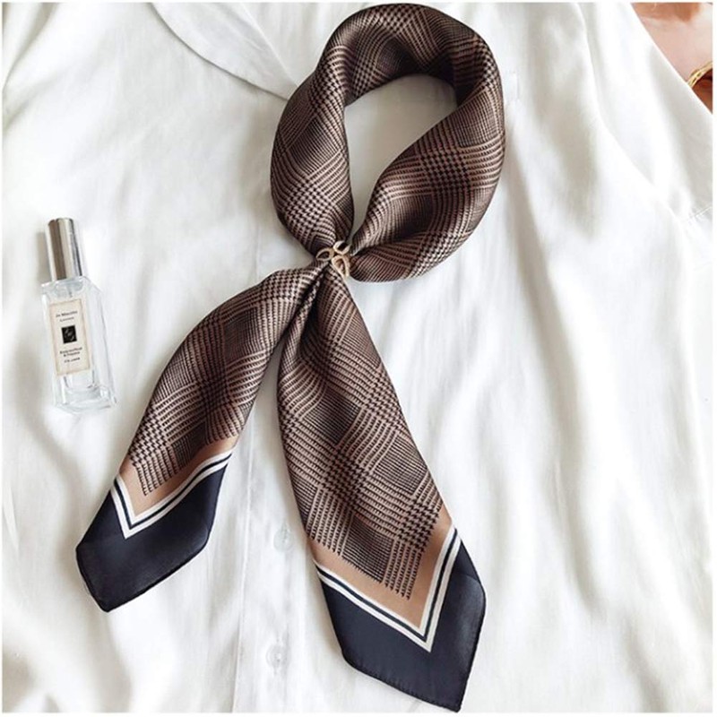 AIKOO Scarf, Women's, Hair Ornament, Silk, Leopard Print, Office, Thin,