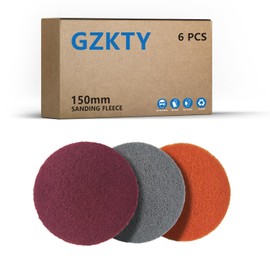 GZKTY Sanding Fleece 150 mm Velcro, Pack of 6, Polishing Sponge 150 mm Velcro, Suitable for 150 mm Round Sanders and Random Orbital Sanders