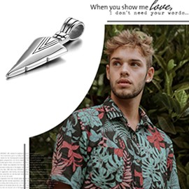 Cupimatch Men's Stainless Steel Necklace Thor Hammer Pendant, Highly Polished With 55 cm Chain, Silver / Black, Stainless Steel