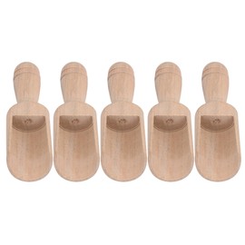 BQLZR 88x30mm Natural Wood Small Bath Salt Scoop Unfinished Unpainted Wooden Salt Sugar Seasoning Scoops Pack of 5