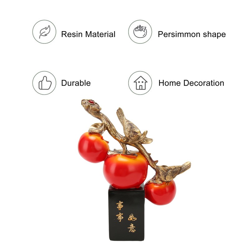 Resin Persimmon Decoration Auspicious Meaning Realistic Cute Home Ornaments for