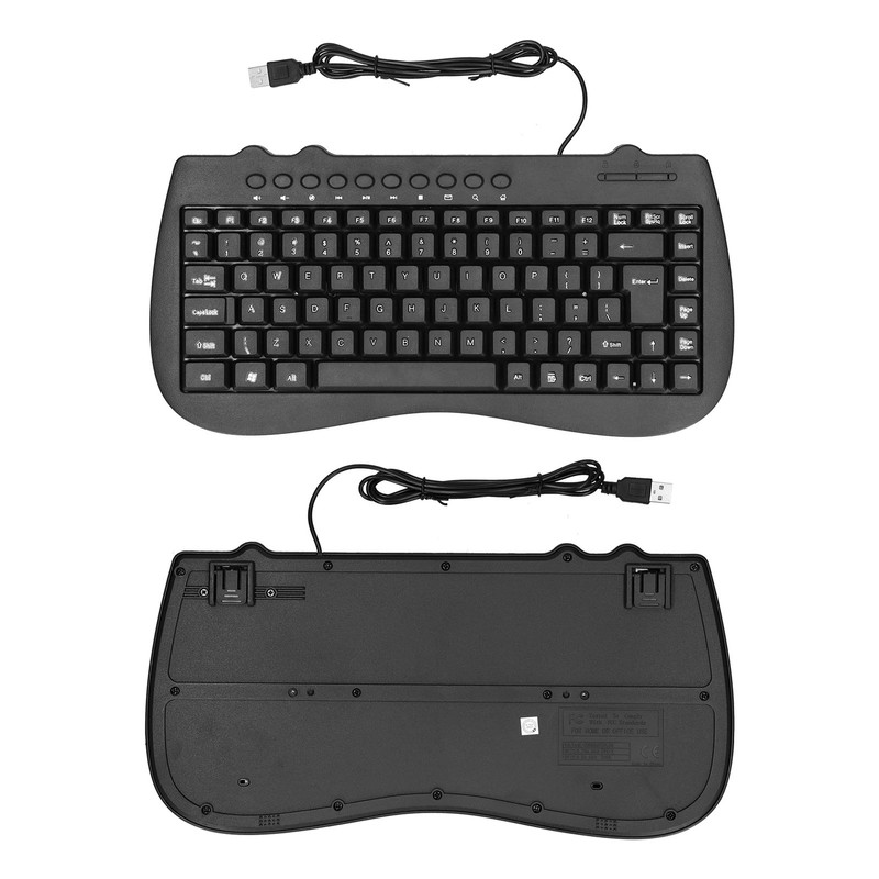 USB Keyboard Durable Plastic 87 Keys KB‑301B Keypads General Ergonomically