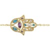 Vanbelle 18K Gold Plated Jewelry - Studded Hamsa Bracelet with