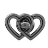 Purse Twist Lock Alloy Double Love Heart Decorative Shinny Handbag