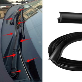 WINUERK Car Front Windshield Rubber Seal Strip, 1.7M/5.6FT Self Adhesive Auto Rubber Seal Strip, Waterproof Car Weather Stripping Seal Strip, Universal Edge Trim Strip Accessories for Cars Truck SUV