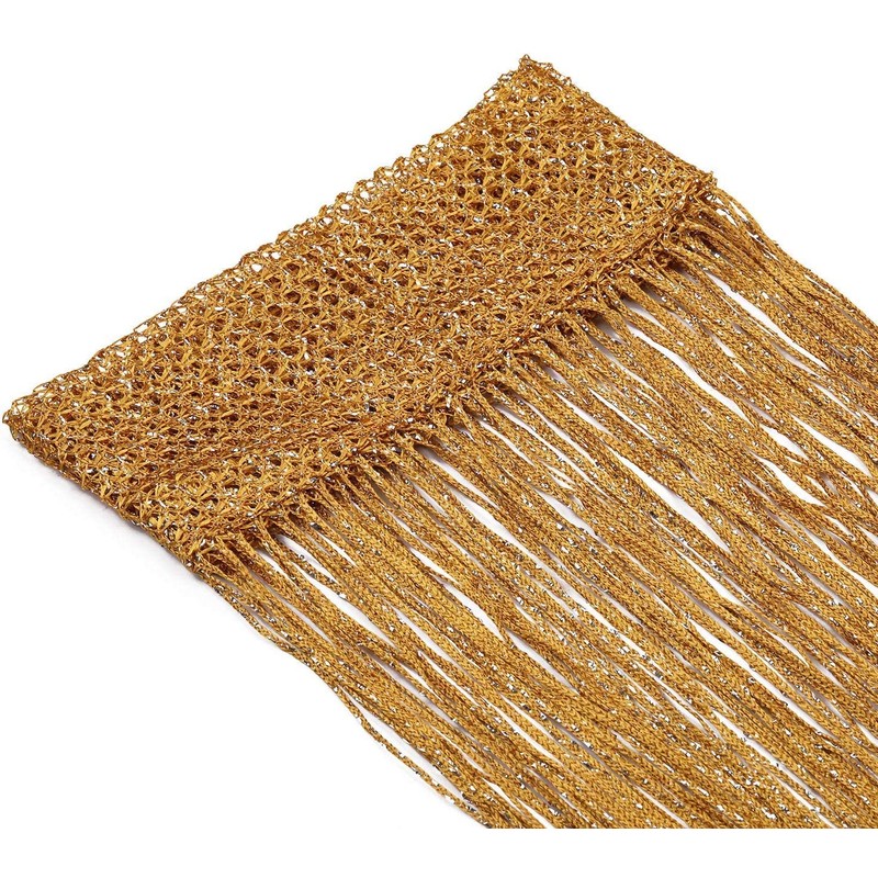 WedDecor Gold String Curtains Glitter Fringe Panel Fly Screen Room