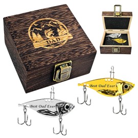 Fishing Gear Set Dad Birthday for Men, 2 Pack Metal VIB Fishing Lures Spoons Stocking Stuffers Gifts from Son, Swimbait Crankbait Saltwater Blade Bait Fishing for Bass Walleye Trout