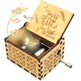 ukebobo Wooden Music Box - Jesus Loves Me Music Box, Gifts for Christian, Woman, Kids - 1 Set(06)