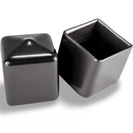 Prescott Plastics 1" (25.4 mm) Outer Perimeter Flexible Plastic Hole Plugs, Square Black Metal Tubing End Caps, Strong Furniture Leg Inserts, Impact & Weather Resistant, Made in The USA - 10 Pack