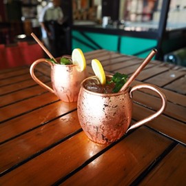 BABY SHOWER CHOCOLATE Moscow Mule Copper Mugs - Set of 2 - Solid Copper Hammered Mugs, 500 ml Drinking Glass