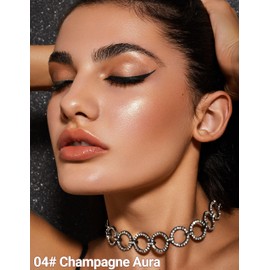 Erinde Glitter Highlight Palette, Shimmer Make-Up Highlighter Powder, Long-Lasting Glow Highly Pigmented Face Powder, Radiant Glow with Light Reflections, for Face and Body Contouring (14 g)